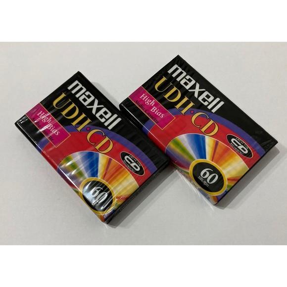 NEW & SEALED 2 MAXELL UD II CD 60 MIN HIGH BIAS CrO2 Audio Cassette Tapes Chrome - Picture 1 of 12